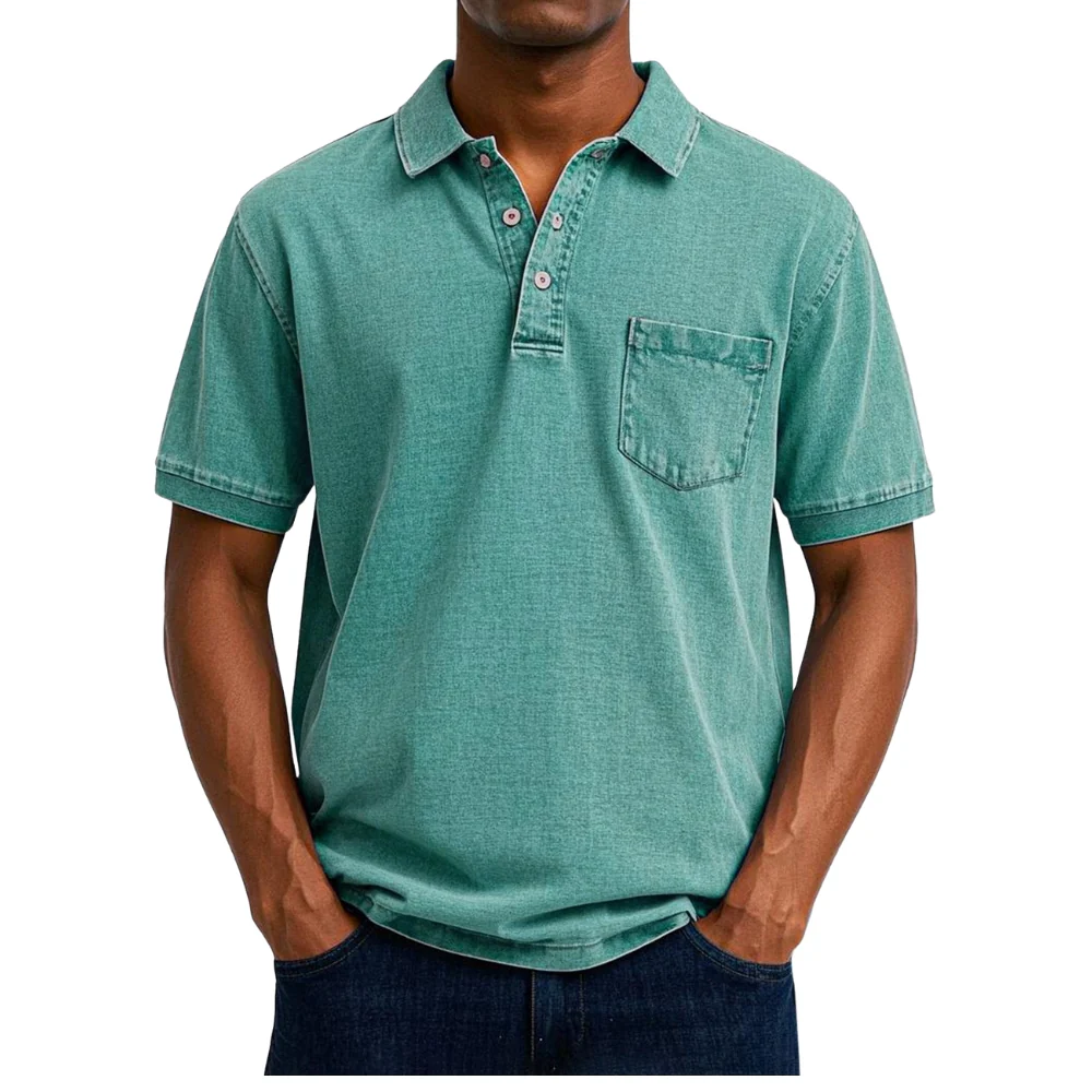 Chemise homme à manches courtes en coton-polyester - Image 2