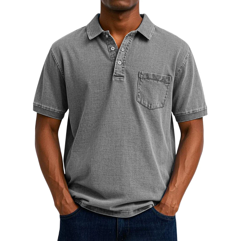 Chemise homme à manches courtes en coton-polyester - Image 3