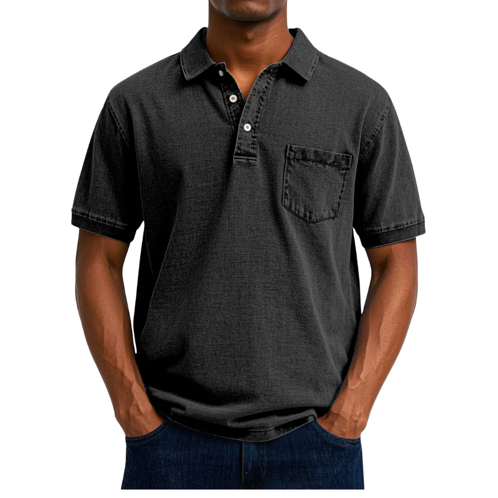 Chemise homme à manches courtes en coton-polyester - Image 4