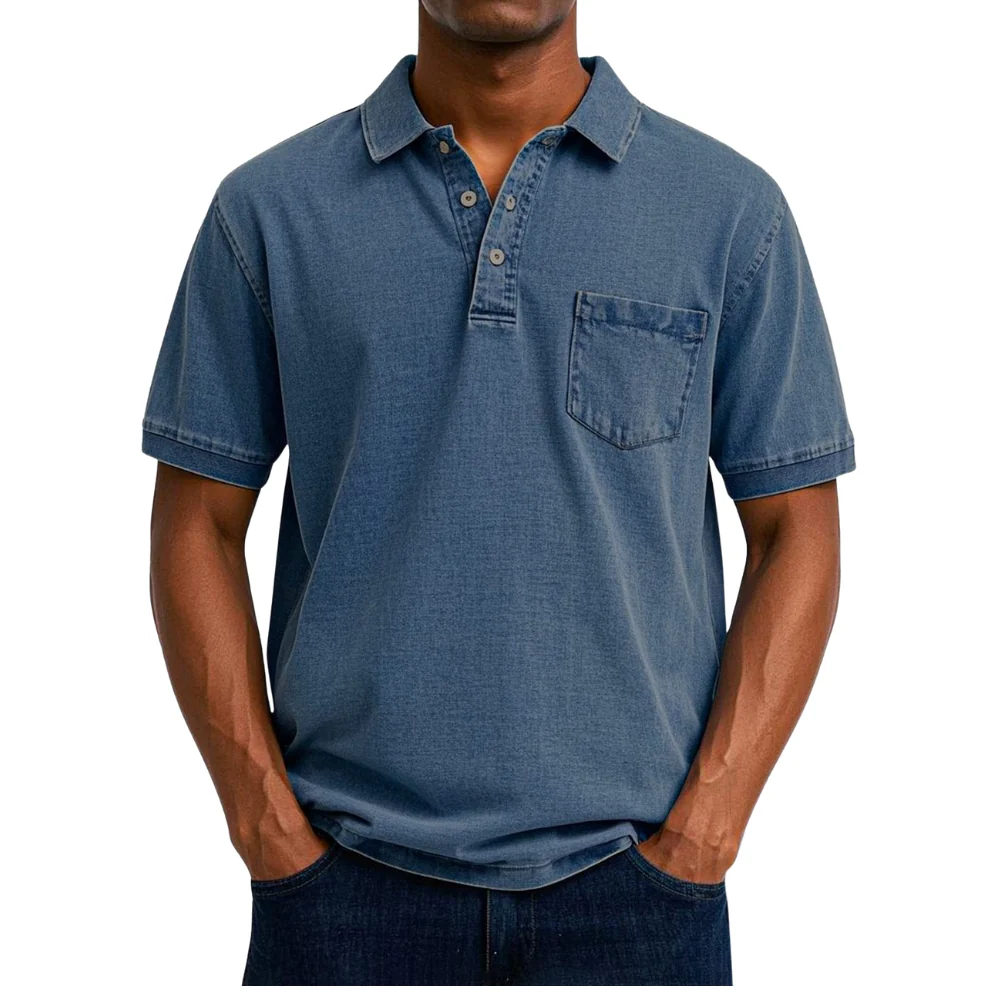 Chemise homme à manches courtes en coton-polyester - Image 5