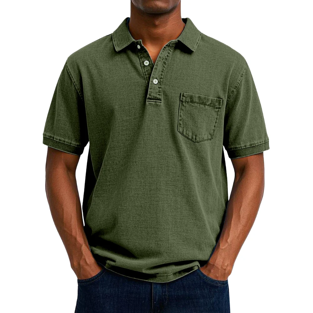 Chemise homme à manches courtes en coton-polyester - Image 6