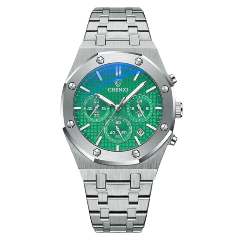 Montre à cadran rond avec bracelet en acier ajustable - Image 2