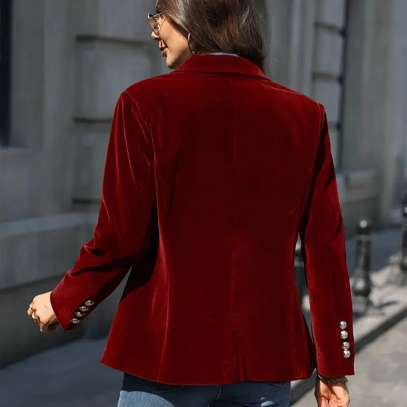 Blazer manches longues col revers avec bouton unique - Image 10