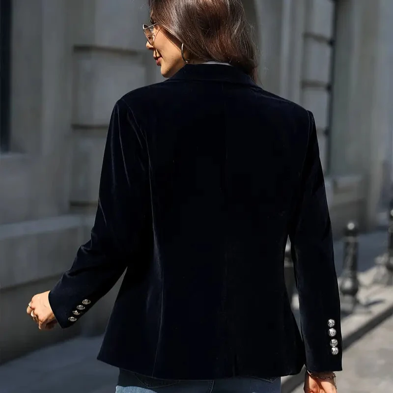 Blazer manches longues col revers avec bouton unique - Image 9