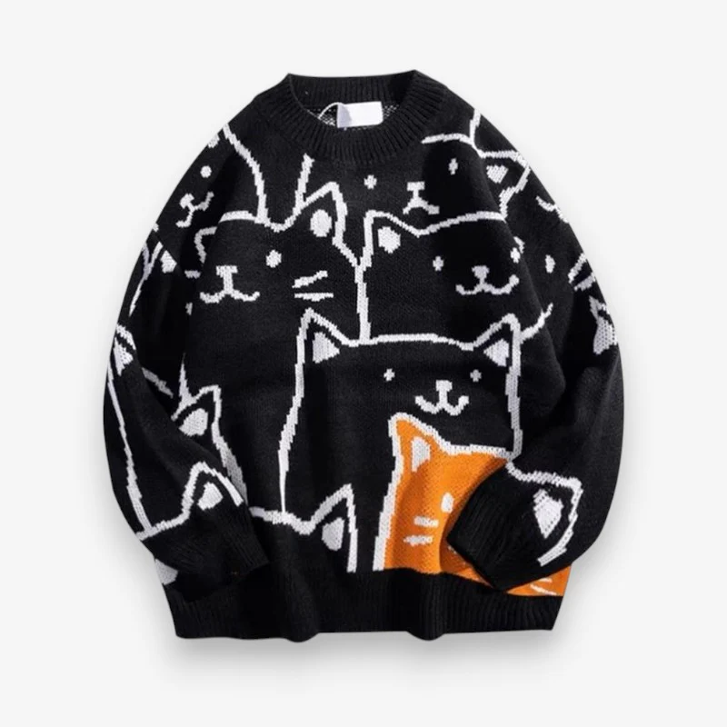 Cardigan ample homme imprimé col rond manches longues - Image 2