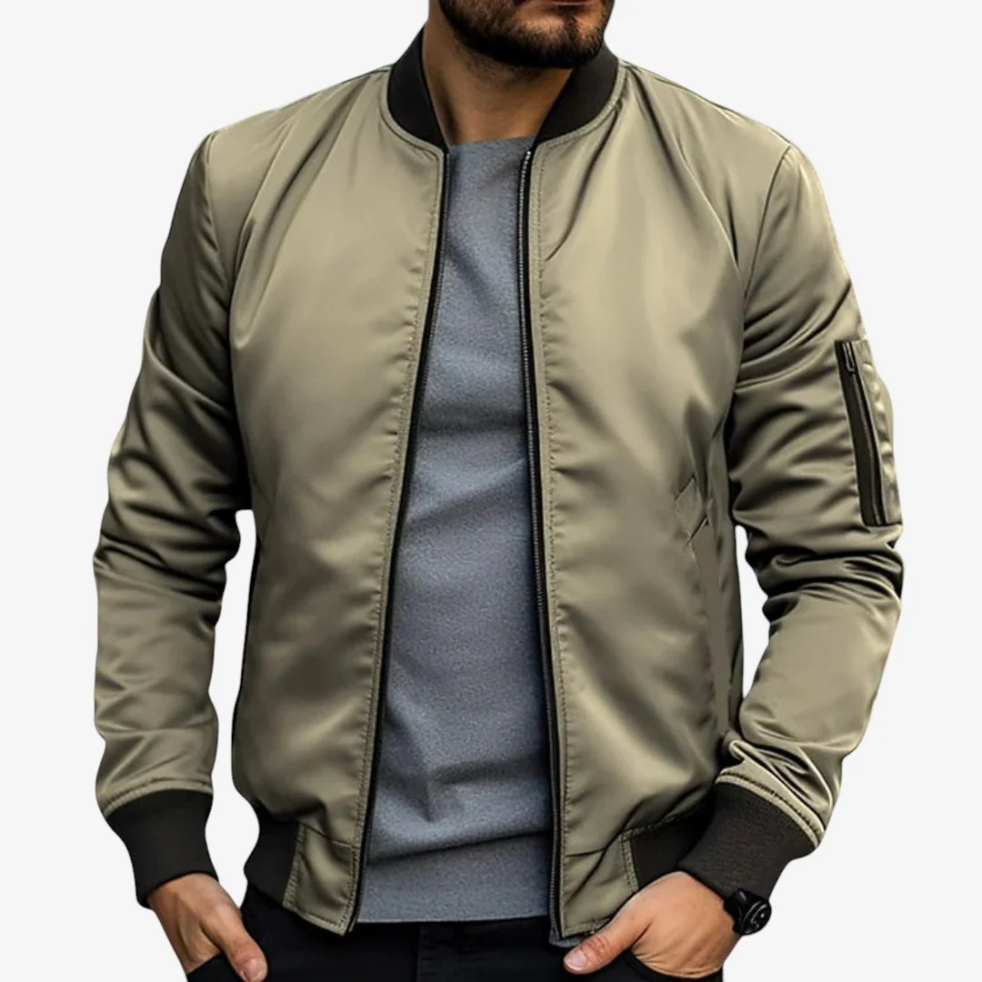 Veste homme slim zippée à col montant - Image 3