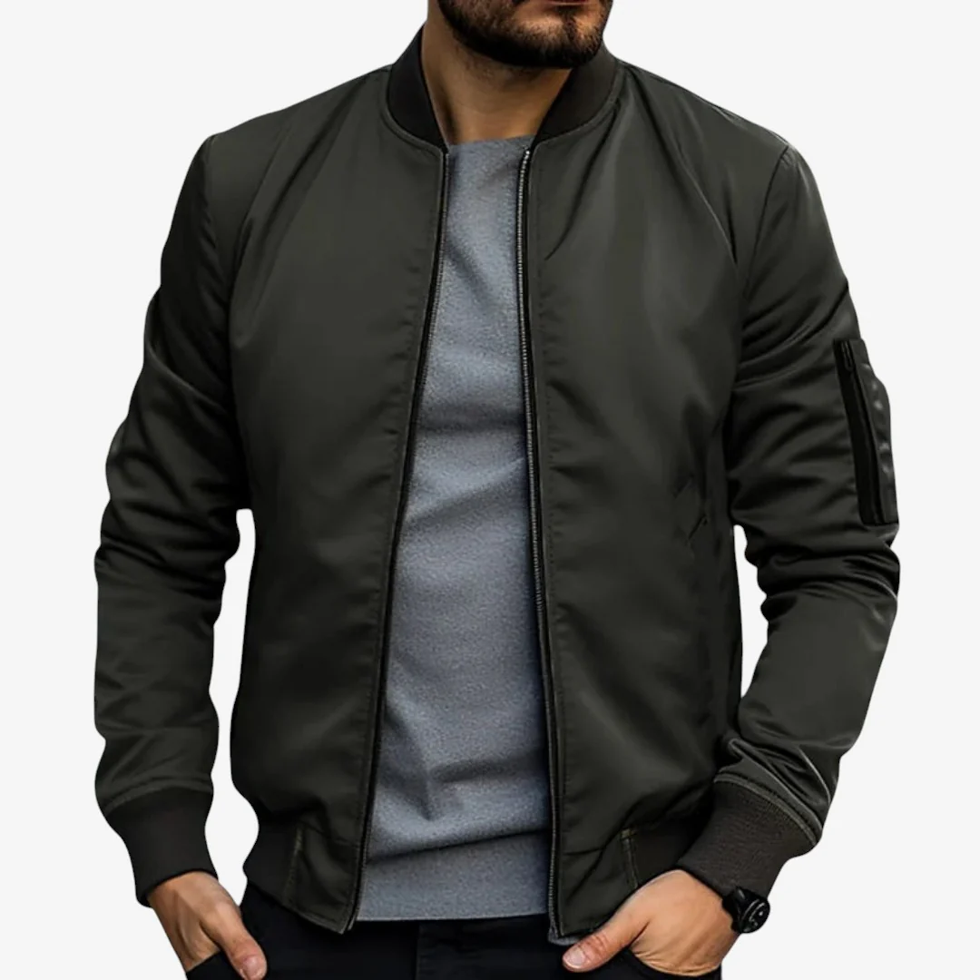 Veste homme slim zippée à col montant - Image 4