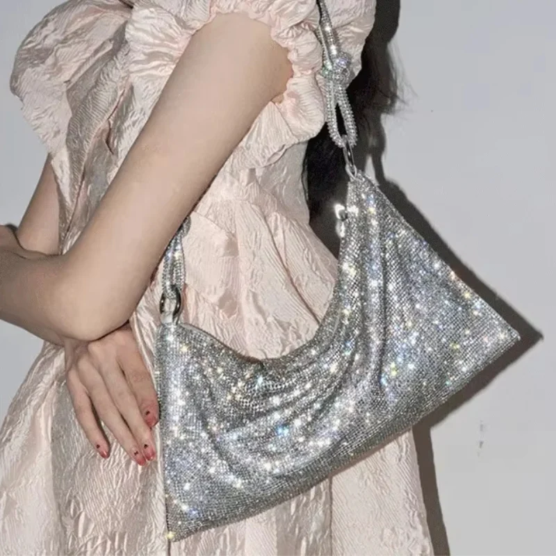 Sac seau bandoulière strass grande capacité - Image 6