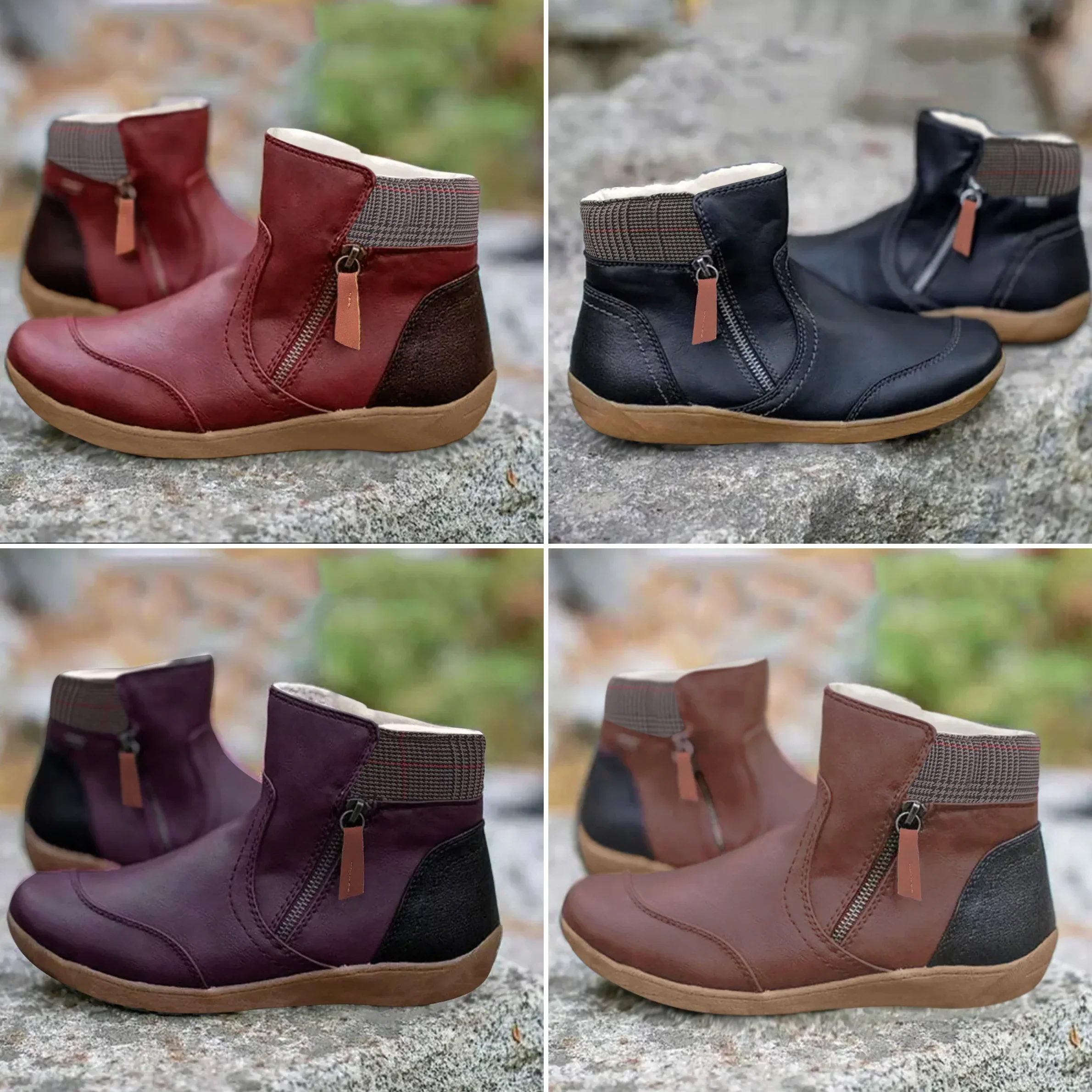 Bottes de neige hiver talon plat bout rond - Image 6