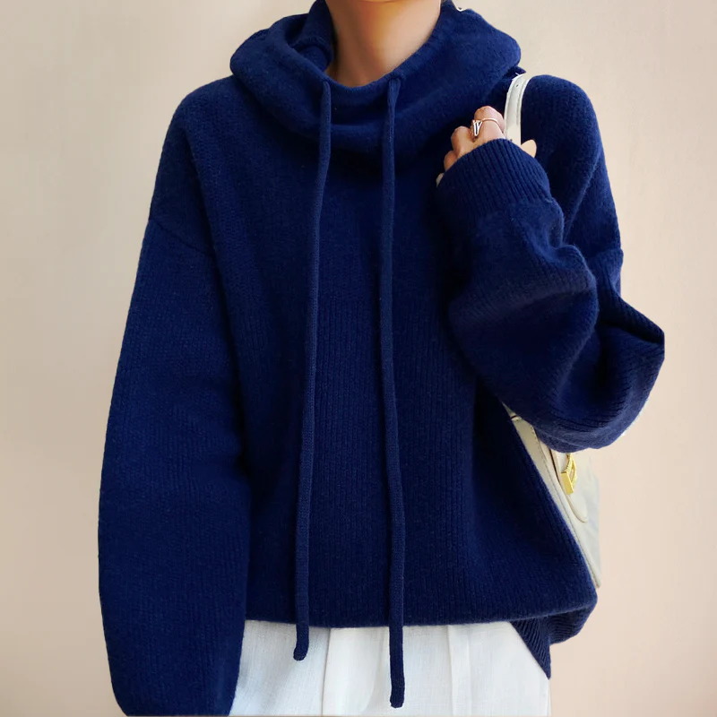 Pull à capuche polyvalent pour femme - Image 2