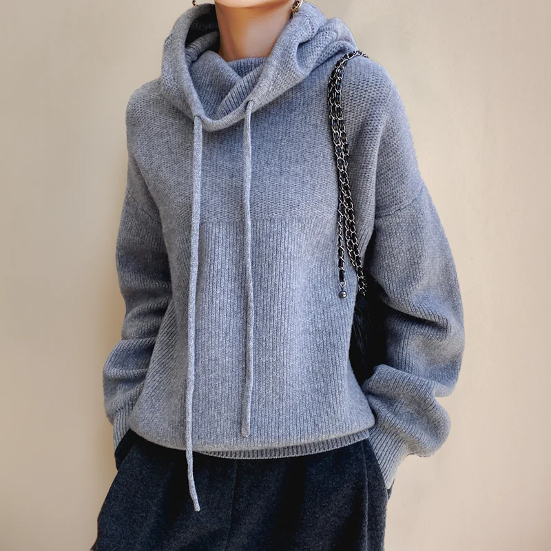 Pull à capuche polyvalent pour femme - Image 3