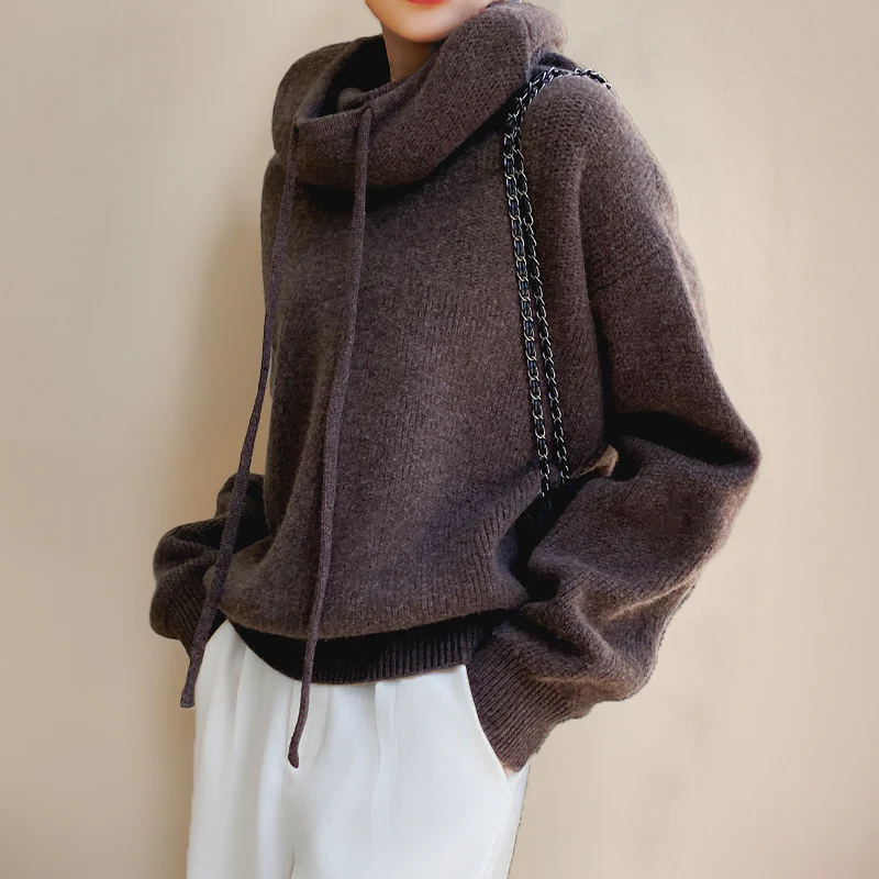 Pull à capuche polyvalent pour femme - Image 4