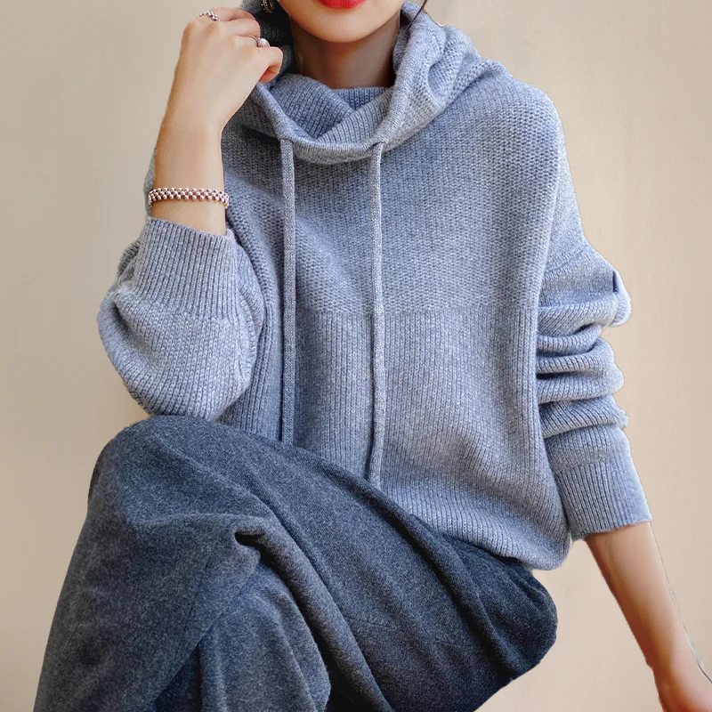 Pull à capuche polyvalent pour femme - Image 7