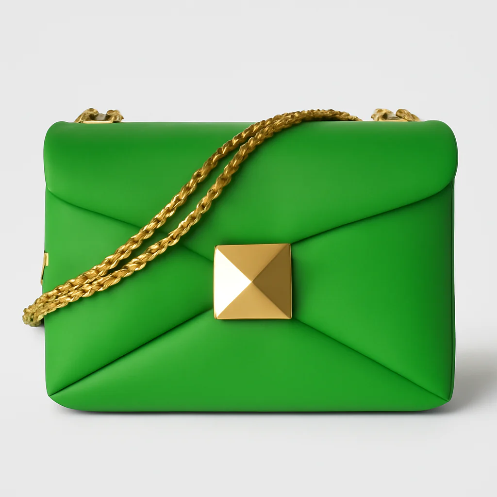 Sac bandoulière en cuir avec chaîne élégante et intérieur spacieux