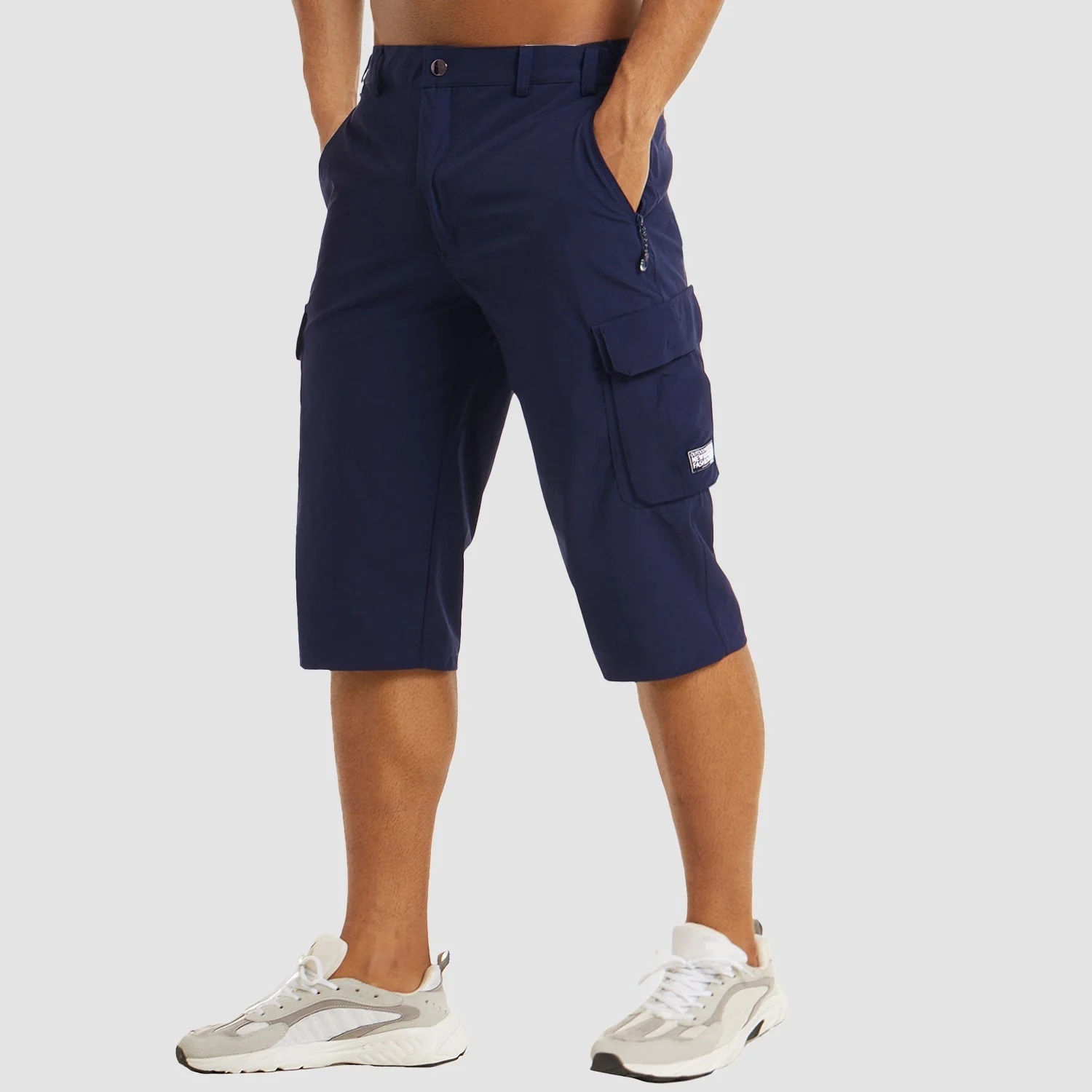 Short Cargo Léger Longueur Genou avec Multiples Poches - Image 10