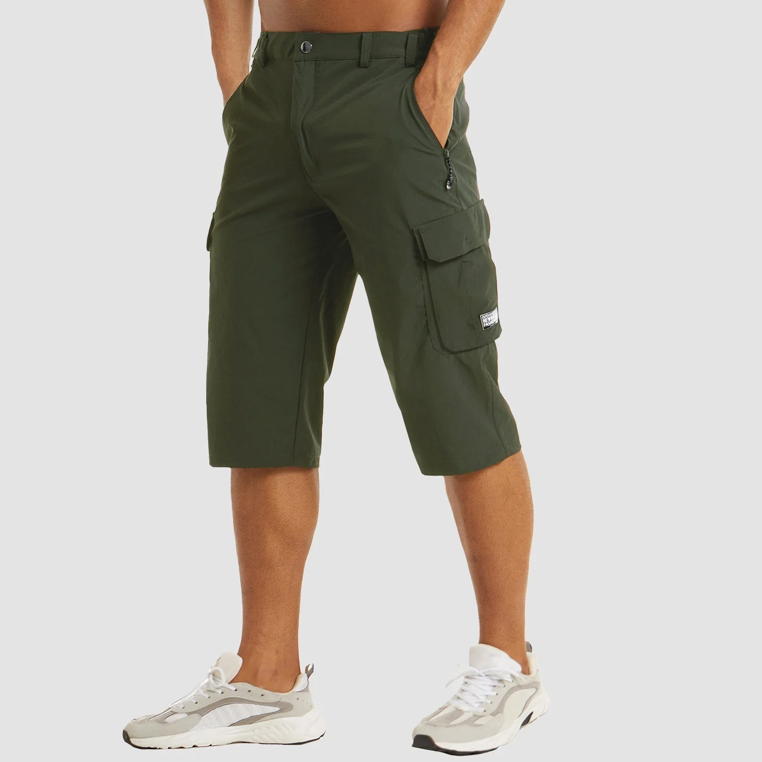 Short Cargo Léger Longueur Genou avec Multiples Poches - Image 12