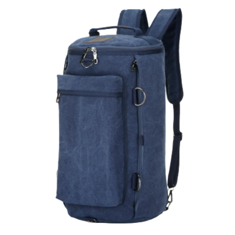 Grand sac à dos en toile avec poches zippées multiples - Image 4