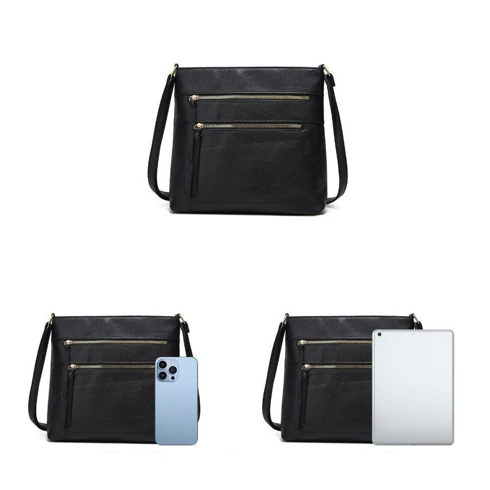 Sac bandoulière femme avec compartiments zippés - Image 5