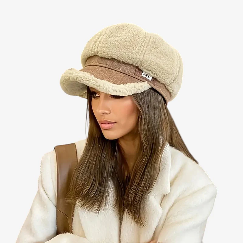 Alexis – Casquette octogonale à visière avec doublure polaire