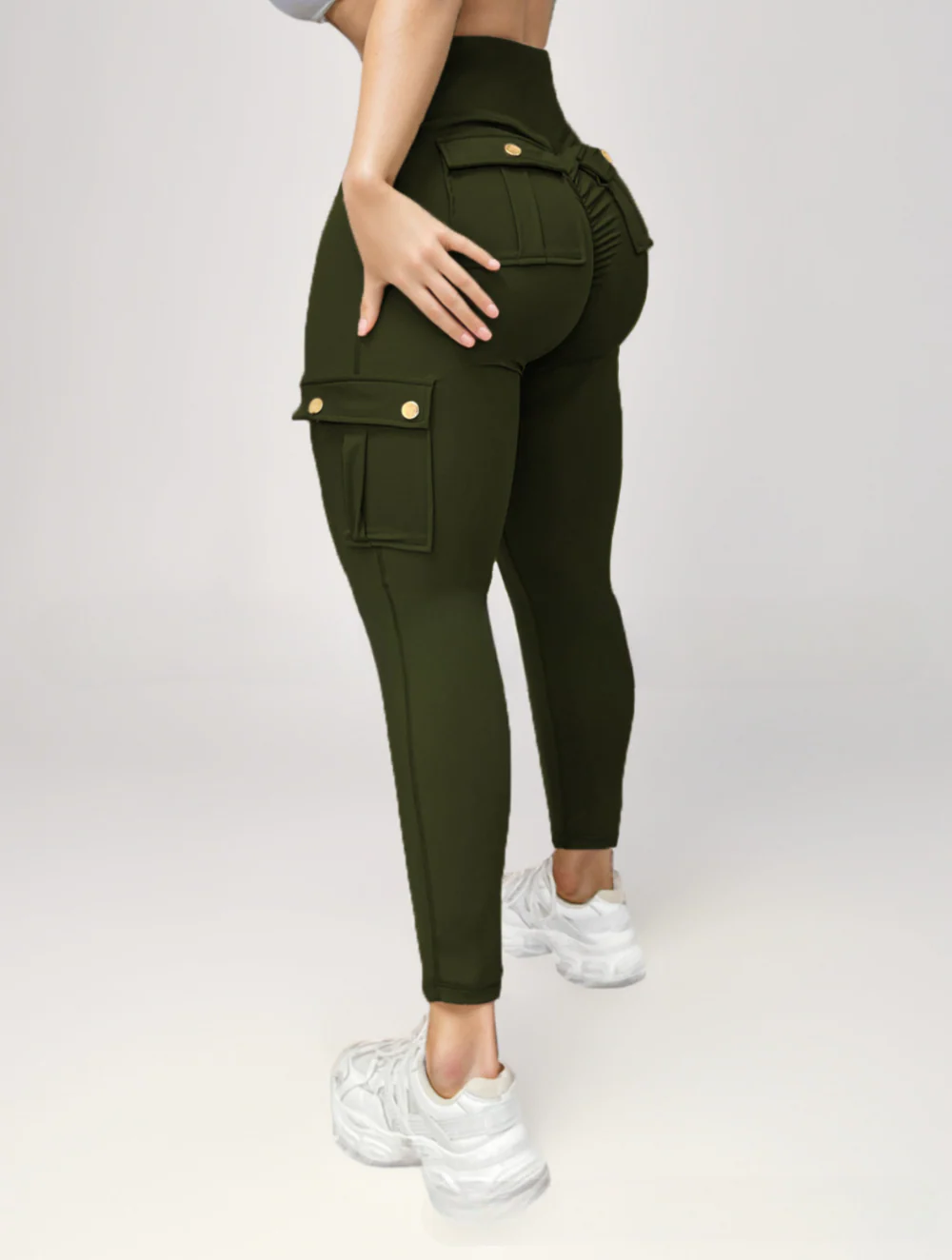 Pantalon taille haute femme multi-poches - Image 3