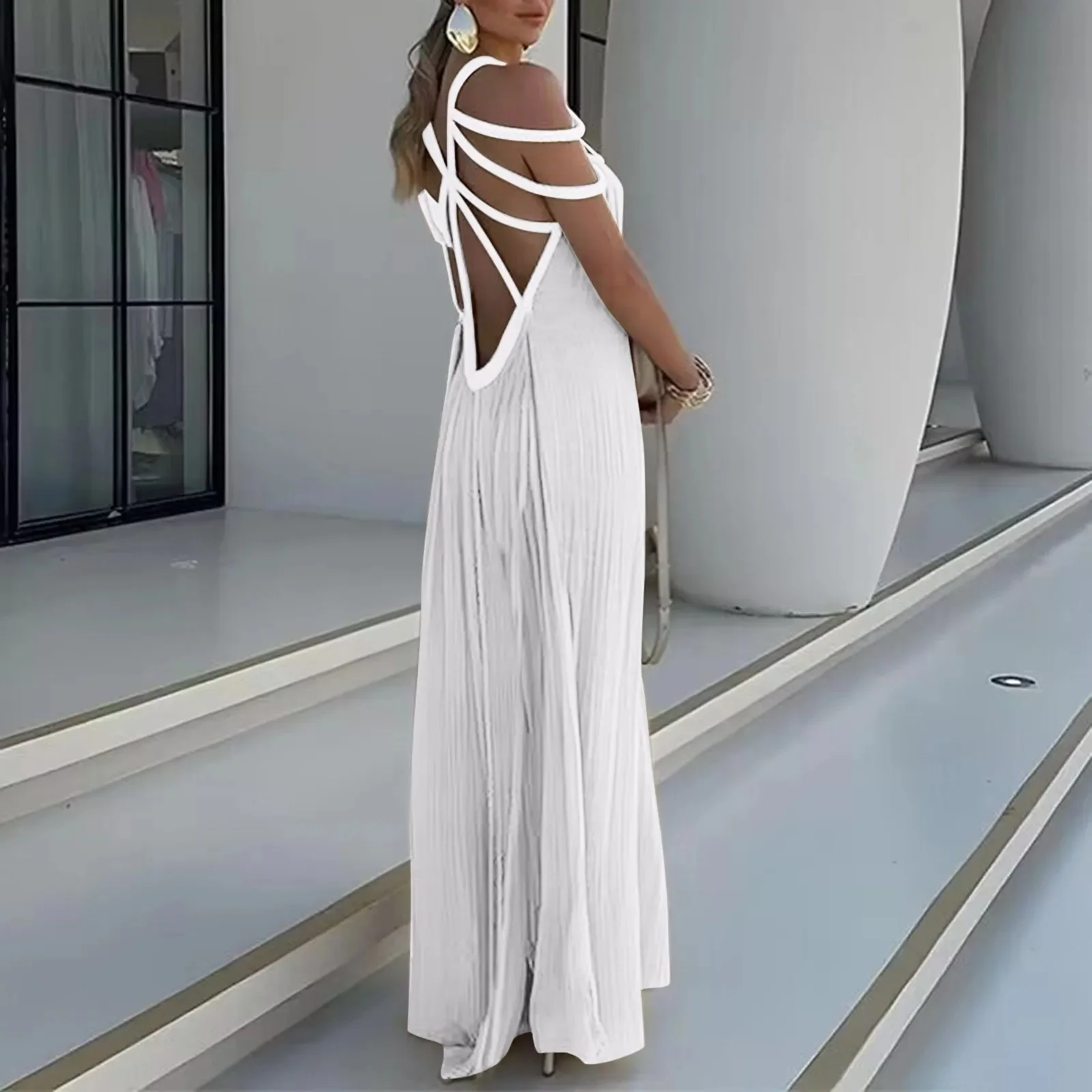 Alinta - Robe longue dos nu bretelles spaghetti - Image 6