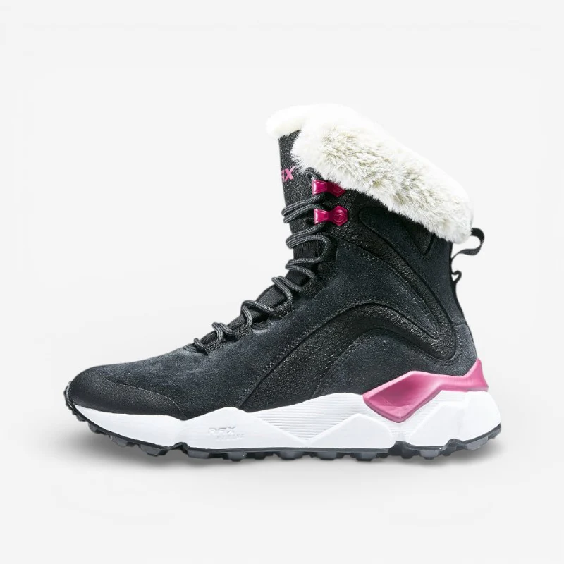 Amanda – Bottines à lacets avec semelle antidérapante et détails en fourrure