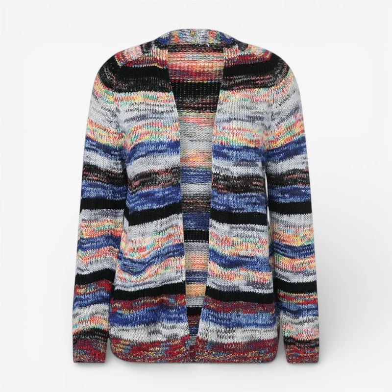 Amara – Gilet ouvert à manches longues, imprimé et poches - Image 2