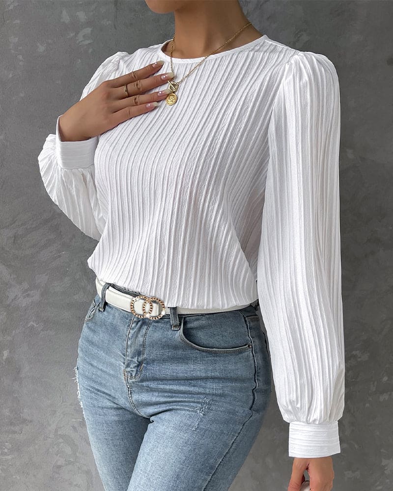 Amara - Chemise femme manches lanternes sophistiquées - Image 9