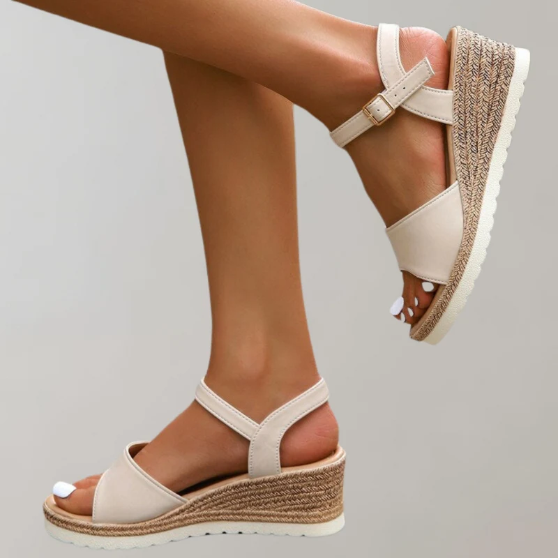 Sandales compensées à brides ajustables et bout ouvert - Image 6