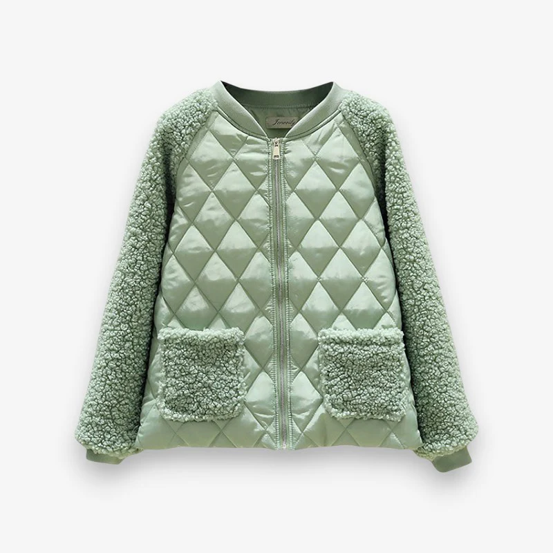 Veste femme zippée ample col rond manches longues