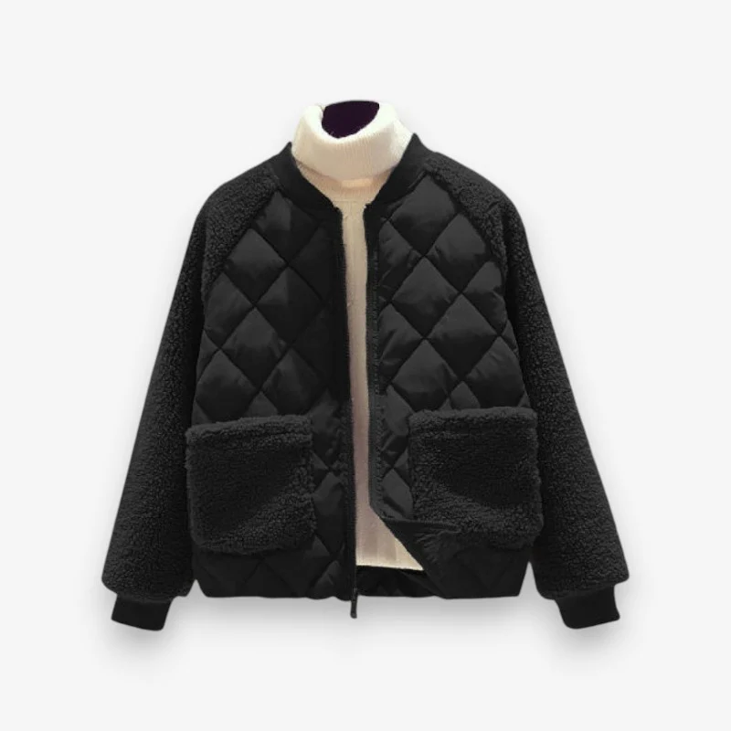 Veste femme zippée ample col rond manches longues - Image 3