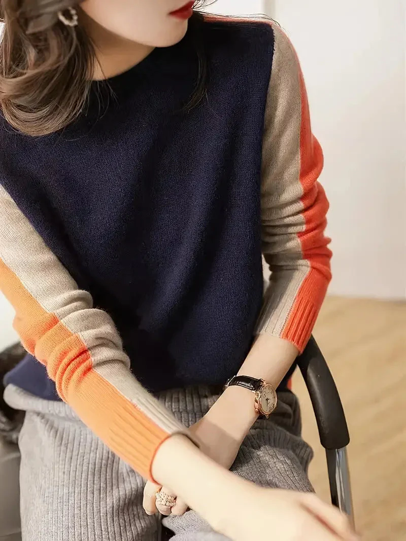 Pull femme colorblock manches longues - Image 3