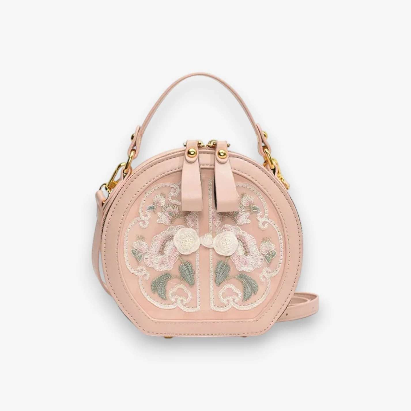 Pochette bandoulière brodée florale avec zip - Image 3