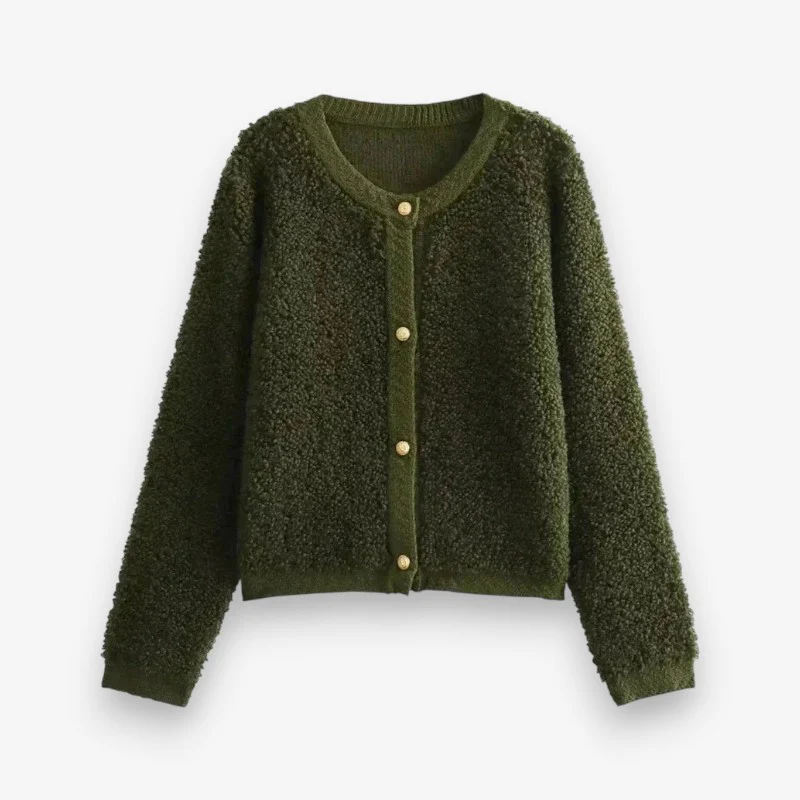 Dames Slim Fit Cardigan met V-Hals en Knopen - Image 3