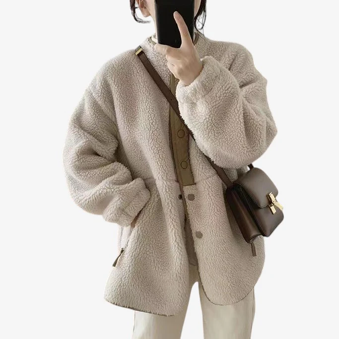 Manteau femme manches longues col rond Amelia