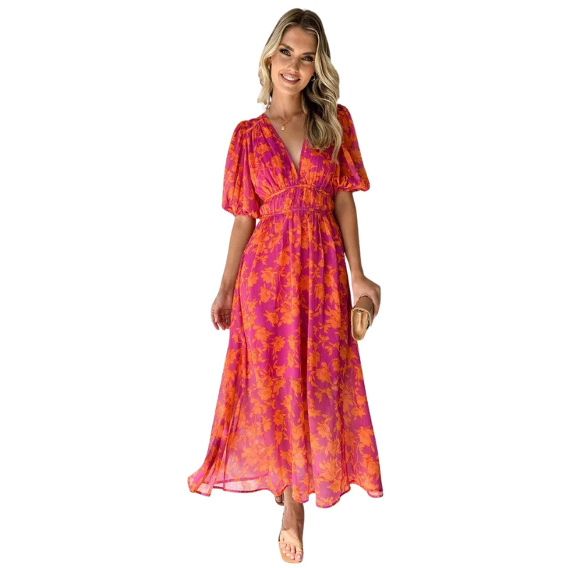 Robe longue femme en polyester fluide - Image 2