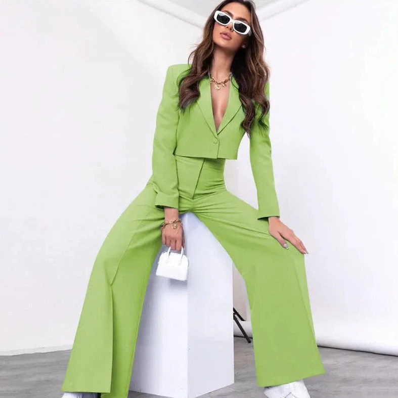Ensemble 2 pièces femme blazer à revers - Image 2