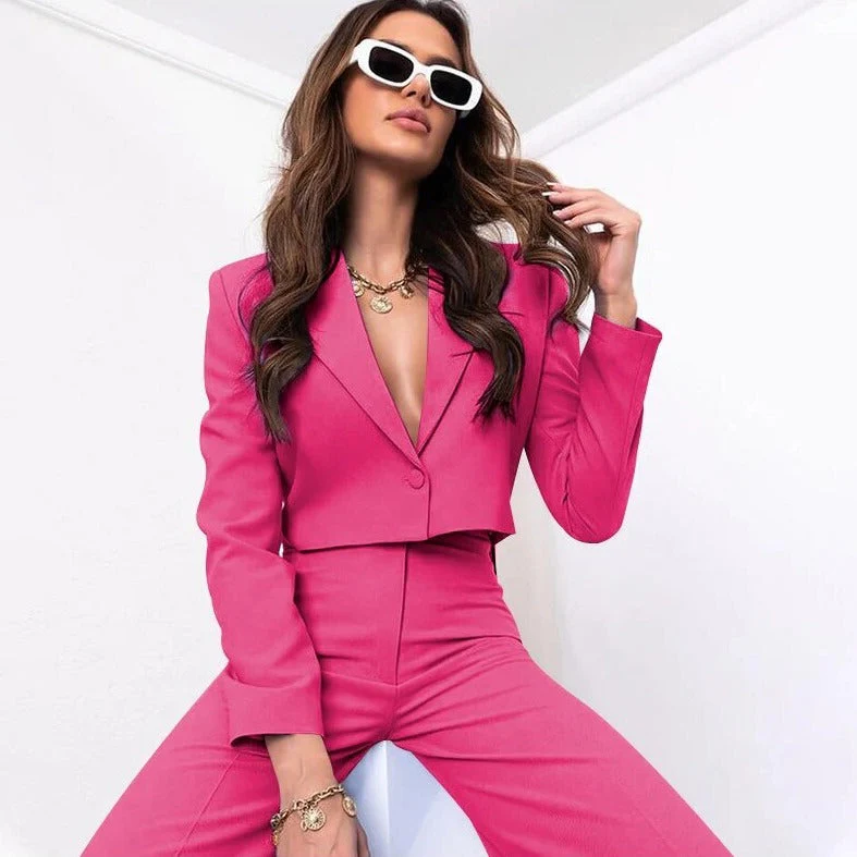 Ensemble 2 pièces femme blazer à revers - Image 5
