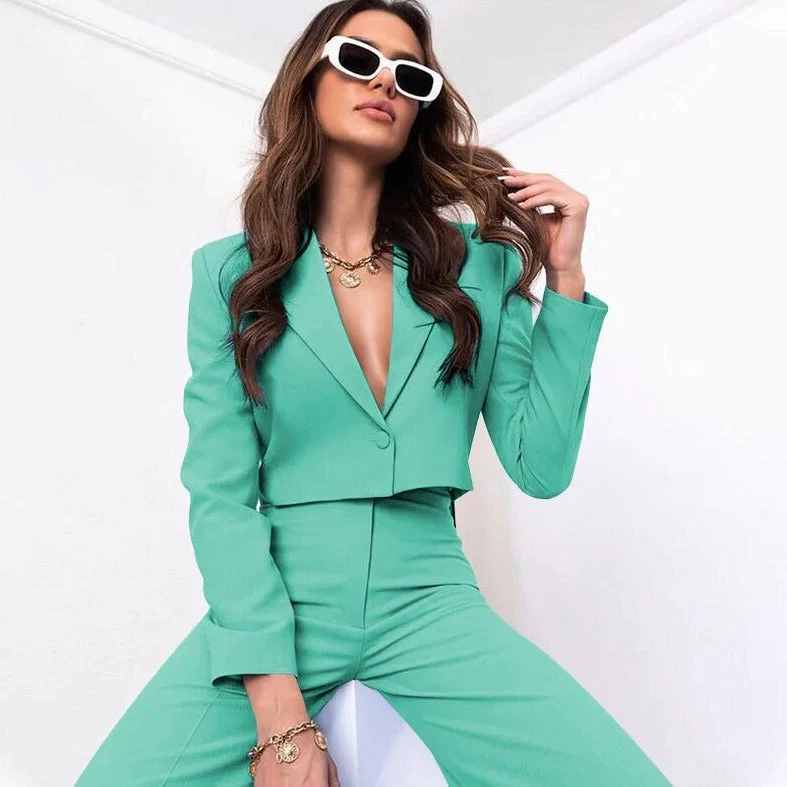 Ensemble 2 pièces femme blazer à revers - Image 7