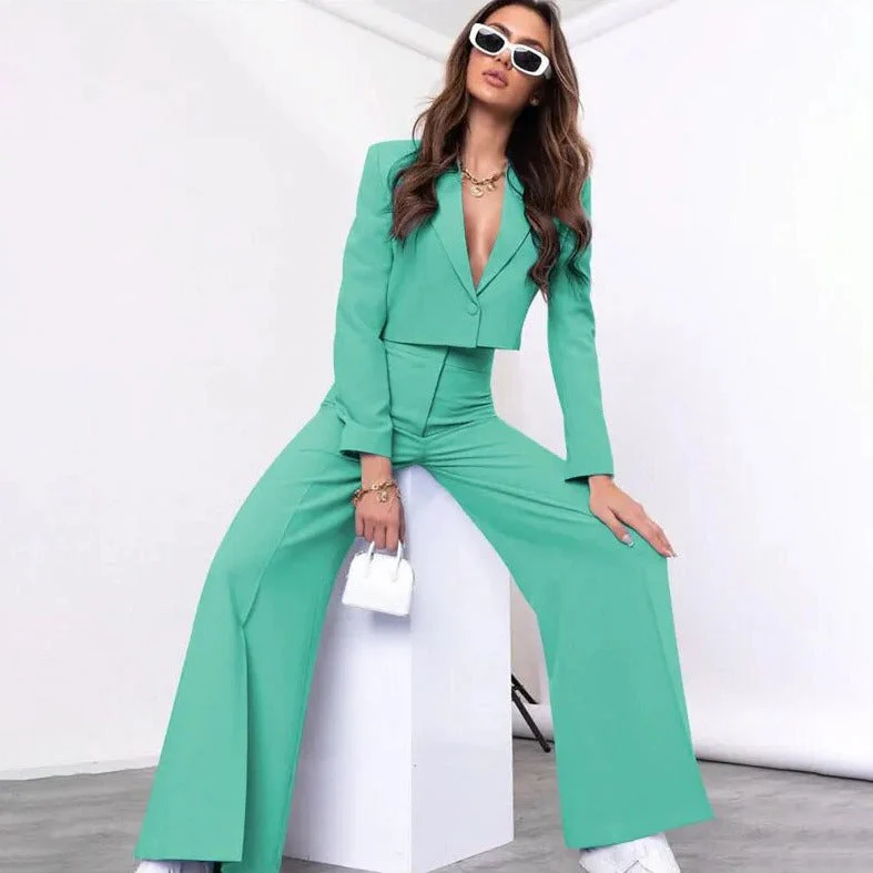 Ensemble 2 pièces femme blazer à revers - Image 9