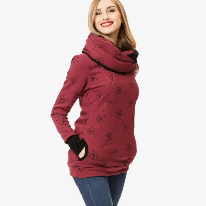 Anika – Sweat à capuche de maternité à manches longues avec poche - Image 4