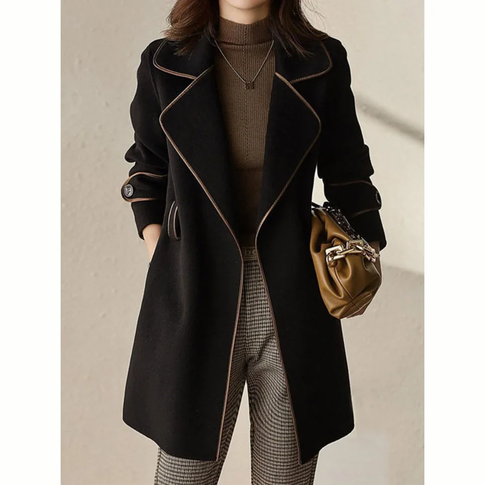 Manteau femme ceinturé manches longues
