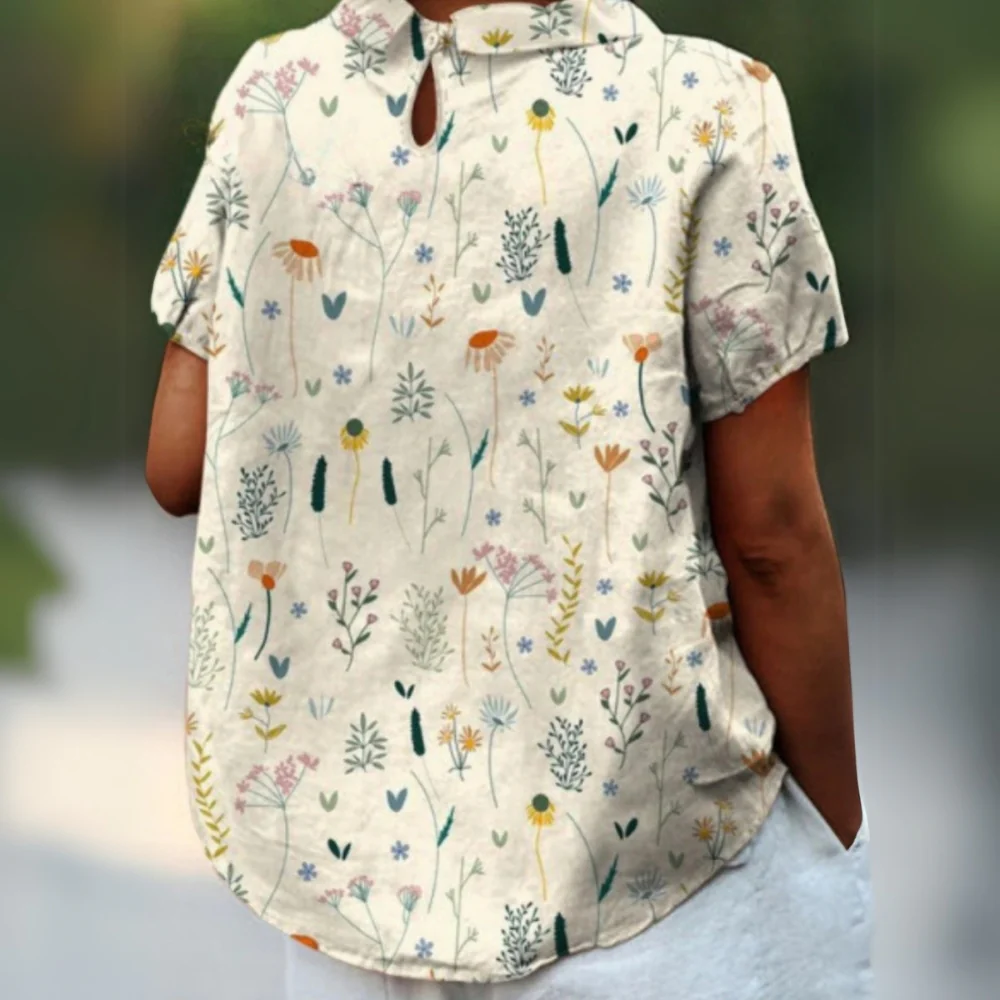 Blouse Anna à Manches Courtes et Imprimé Fleurs Sauvages - Image 2