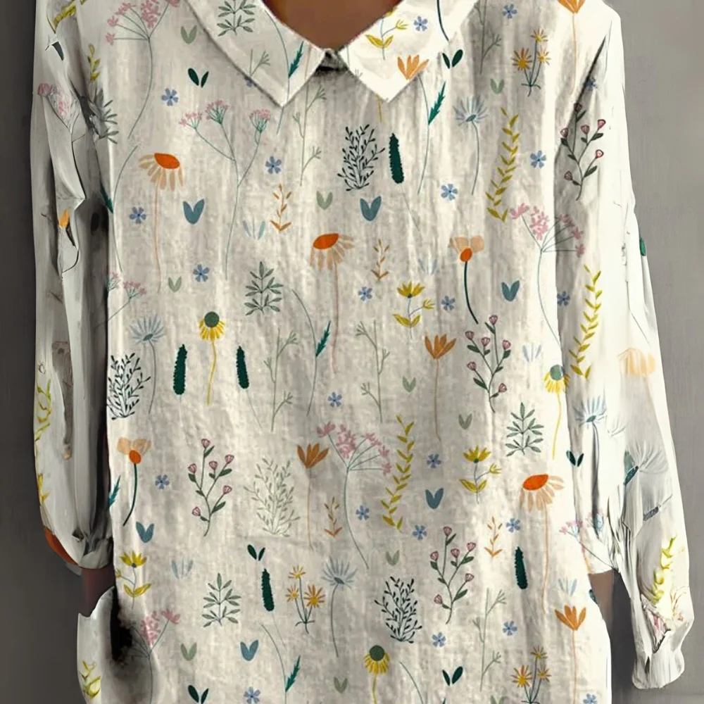 Blouse Anna à Manches Courtes et Imprimé Fleurs Sauvages - Image 3