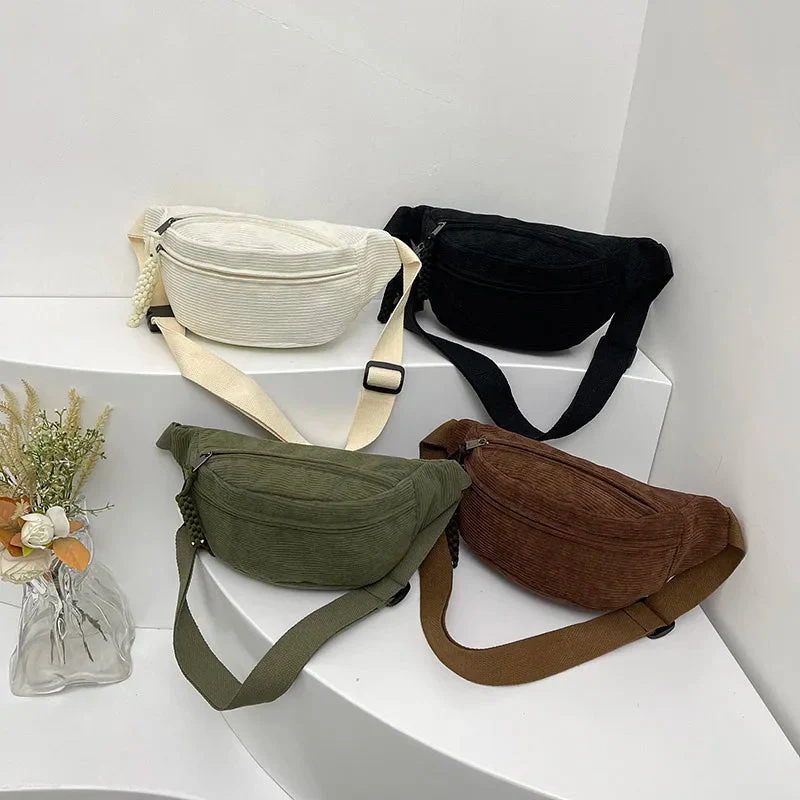 Sac bandoulière femme en velours côtelé léger - Image 4