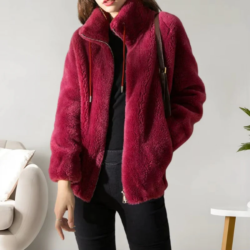 Veste femme col montant zippée doublée polaire - Image 8