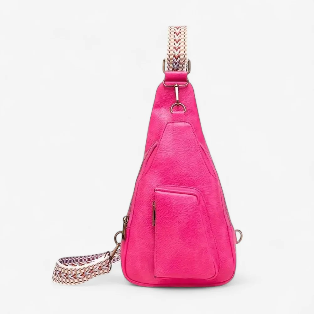 Sac bandoulière à carreaux grande capacité avec fermeture éclair - Image 2