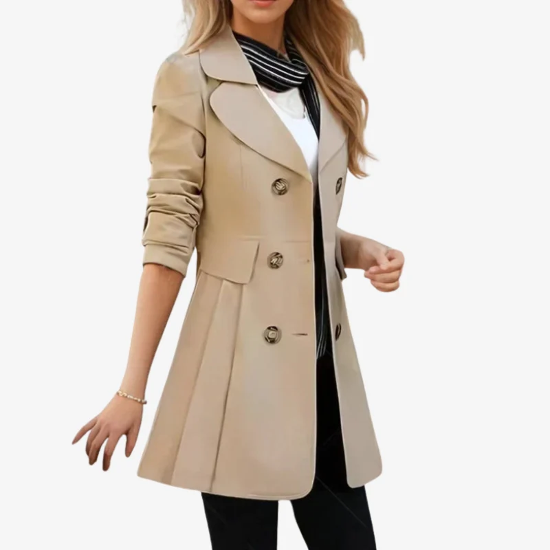 Trench-coat femme col à revers double boutonnage - Image 4