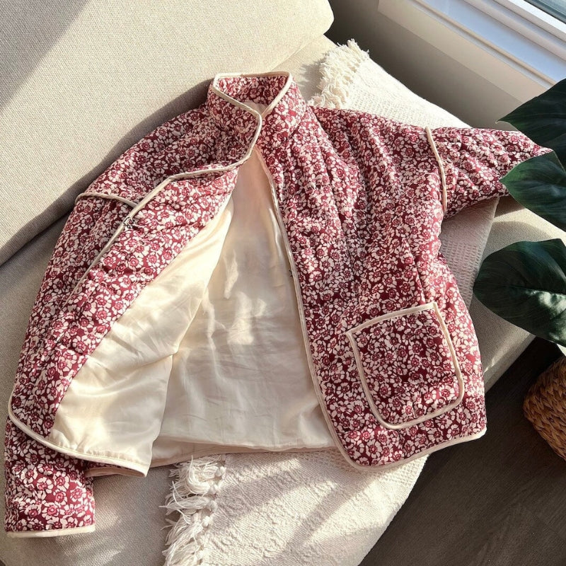 Veste femme manches longues imprimé floral avec poches avant - Image 3