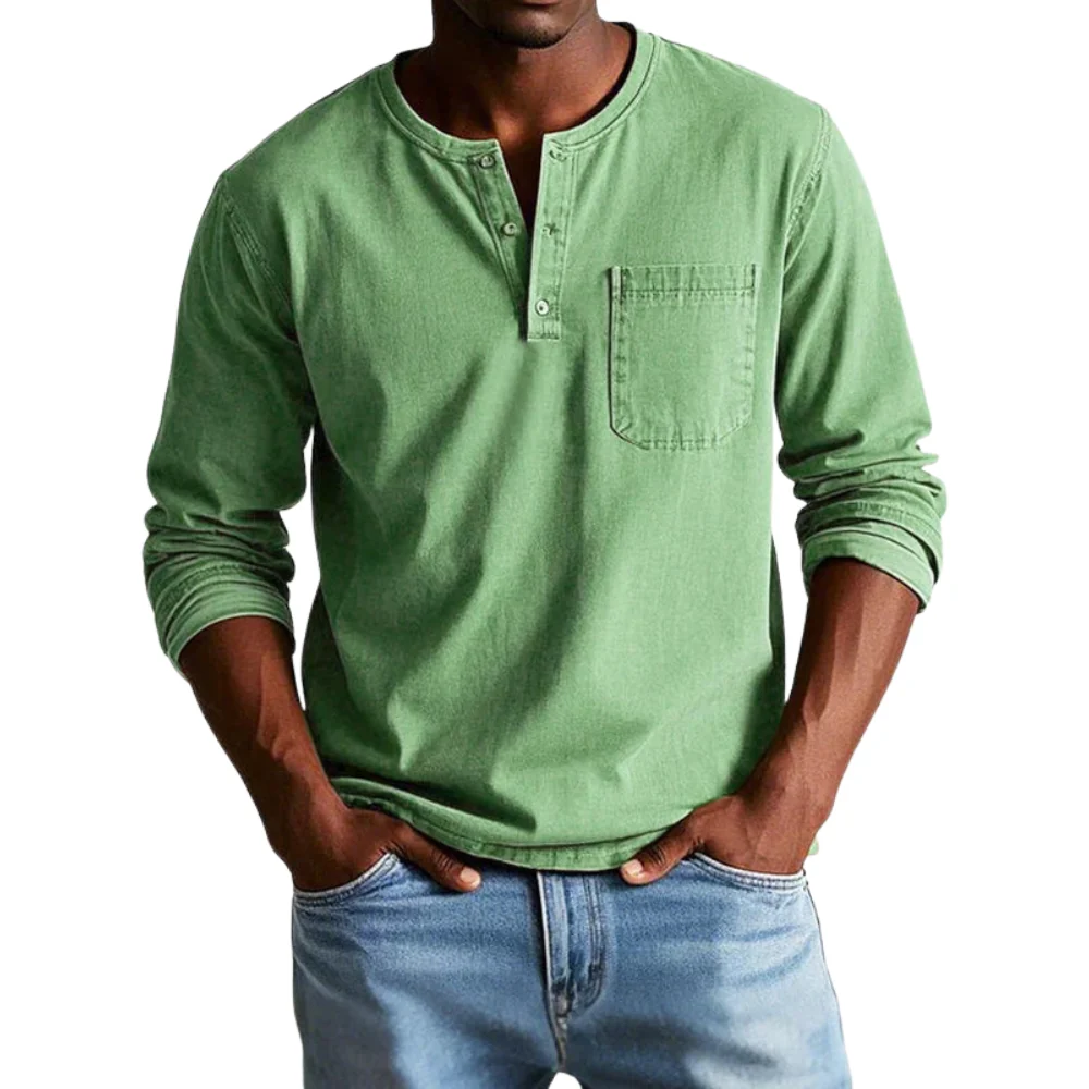 Chemise homme à col rond en coton-polyester - Image 2